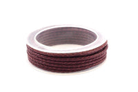 Brown Braided Leather Cord, 1 Meter Brown Braided Leather Cord, Genuine Round Leather Cord (3mm) B3029