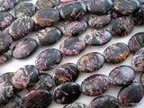 Pink Fireworks Jasper 25mm Oval Gemstone Beads Full Strand 15.5 Inches 16pcs G40