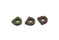 Opal D Letter - Snythetic Opal Initial Letter (10x9.50x2.50mm) F008