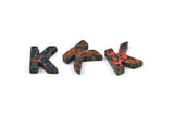 Opal K Letter - Snythetic Opal Initial Letter (10x9x2.50mm) F060