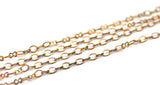 Red Brass Solder Chain, 10M Raw Brass Soldered Chain (4x3mm) - MB 14-3