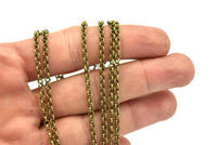 Antique Bronze Chain, Antique Bronze Tone Brass Soldered Rolo Chain (3mm) 3m-5m-10m-20m-50m-90m MB 8-30 Z013