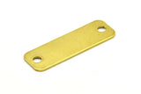 Brass Rectangle Connector, 10 Raw Huge Brass Rectangle Stamping Blank Geometric Findings With 2 Holes (30x10X0.40mm) A0343