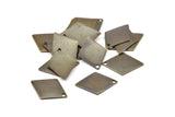 Brass Rhombus Charm, 20 Antique Brass Diamond Findings, Cambered Tags (12x17mm) K119