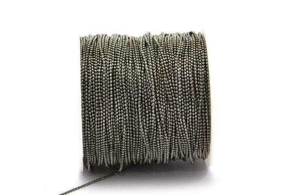 Gunmetal Brass Chain, 500 Meters - 1650 Feet 1.2 Gunmetal Brass Faceted Ball Chain - W72 ( Z023 )