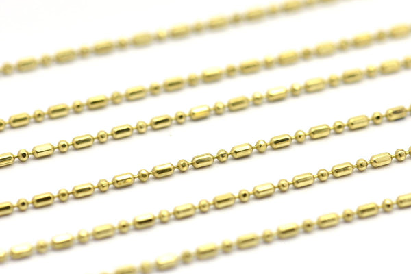 Stick Ball Chain, Raw Brass Sticks and Balls Chain (1.2mm) 3m-5m-10m-20m-50m-90m MB 7-3