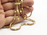 5 Feet - 1.5m Raw Brass Soldered 3 Lined Chain (4.3mm) Z115