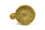 Brass Ethnic Rings - 2 Raw Brass Adjustable Geometric Ring with a Small Pad (3.30mm) N155