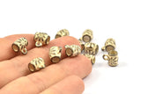 Tiny Floral Bracelet Parts, 24 Zinc Alloy Bracelet Parts with One Loop (8x7mm) F057