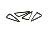 Black Triangle - 24 Oxidized Brass Black Open Triangles, Charms, Findings (30x33x15mm) BS 1148 S515