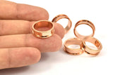 Rose Gold Channel Ring - 3 Rose Gold Plated Brass Channel Ring Setting (16mm) N0476 Q0079