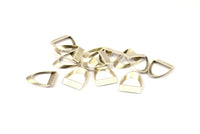 Antique Silver Half Circle - 12 Antique Silver Plated Brass Semi Circle Thick Cut Connectors (8x16x0.4x2x20mm) D087