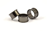 Black Channel Ring - 2 Black Plated Brass Channel Ring Settings (19mm) N479