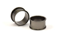 Black Channel Ring - 2 Black Plated Brass Channel Ring Settings (19mm) N479