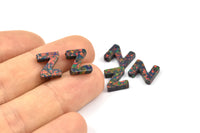 Opal Z Letter - Snythetic Opal Initial Letter (10x8.50x2.50mm) F042