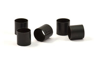 Black Tube Beads - 6 Oxidized Brass Tubes (15x15mm) Bs 1503 S031