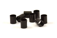 Black Round Tubes, 12 Oxidized Brass Tubes (8x10mm) Bs 1541 S032