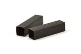 Black Square Tubes, 6 Huge Oxidized Brass Square Tubes  (10x40mm) Bs 1510 S109