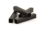 Black Square Tubes, 10 Oxidized Brass Square Tubes (8x50mm) Bs 1581 S061