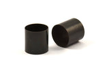 Black Tube Beads - 12 Oxidized Brass Tubes (14x14mm) Bs 1479 S013