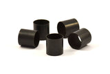 Black Tube Beads - 12 Oxidized Brass Tubes (14x14mm) Bs 1479 S013