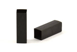 Black Square Tubes, 10 Oxidized Brass Square Tubes (8x25mm) Bs 1578 S064