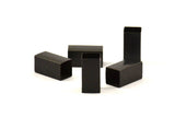 Black Square Tubes, 12 Oxidized Brass Square Tubes (16x8mm) Bs 1576 S070