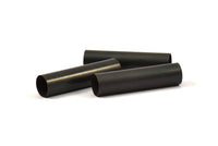 Black Tube Beads - 4 Oxidized Brass Tubes (40x10mm) Bs 1559 S022