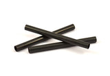 Black Tube Beads - 6 Oxidized Brass Tubes (6x70mm) Bs 1538 S008