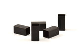 Black Square Tubes, 6 Oxidized Brass Square Tubes (10x20mm) Bs 1508 S108