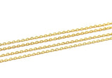 Gold Brass Chain, 1 Meter Gold Plated Brass Soldered Chain (1.27x2mm)  MB 7-1