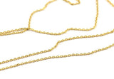 Gold Brass Chain, 1 Meter Gold Plated Brass Soldered Chain (1.27x2mm)  MB 7-1