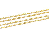 Gold Brass Chain, 1 Meter Gold Plated Brass Soldered Chain (1.27x2mm)  MB 7-1