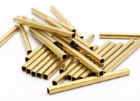 Brass Tube Beads, 50 Huge Raw Brass Square Tubes (2x30mm) Bs 1568