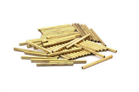 Brass Tube Beads, 100 Raw Brass Tube Beads (1.5x24mm) N0462