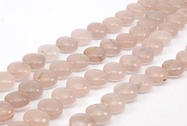 Pink Quartz 14 Mm Gemstone Coin Beads 15.5 Inches Full Strand G167 T028