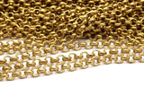 3 M. Raw Brass Open Link Rolo Belcher Chain , ( 3mm ) Bs 1017