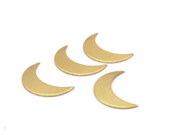 Raw Brass Moon, 10 Raw Brass Moon Blanks (25x8.5x0.80mm) Moon 2