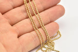 Raw Brass Chain, 5 Meters Raw Brass Faceted Ball Chain (1.5mm) ( Z007 )