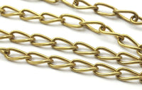 Twisted Chain, 3 M. Open Link Raw Brass Twist Chain (10.2x4.7 Mm) Or10247