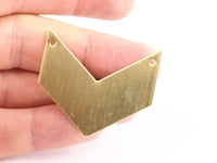 8 Raw Brass Chevrons 2 Holes (40x20x0.80mm) A0832--n0603