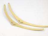 Brass Chevron Choker - 3 Raw Brass Collar Findings With Chevron 2 Holes (145x0.80mm) D0198