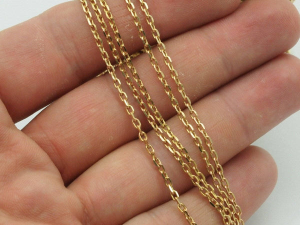 Red Solder Chain, 5 M Faceted Red Brass Soldered Chain (3x1.5Mm) W5-12 ( Z042 ) Z043