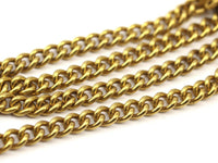 Link Chain, Brass Chain, 3 M. Open Link Raw Brass Twist Chain (4.5x5.5x1mm) Or45551