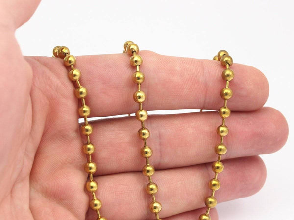 Big Ball Chain, 2m. (4.5mm) Raw Brass Ball Chain Z155