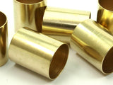 Brass Tube Bead, 5 Raw Brass Industrial Tube Findings, (25x20mm) R048