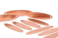 Almond Stamping Blank, 12 Raw Copper Almond Stamping Blanks With 2 Holes (45x10x1mm) D0216