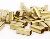 Brass Square Tubes - 50 Raw Brass Square Tube Beads (4x12mm) Bs 1587