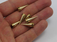 10 Raw Brass Spike Tribal Pendant (20x7 Mm)