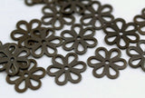 Antique Brass Flowers, 250 Antique Brass Flower Bead Caps, Connectors, Charms, Pendants, Findings (12mm) Pen 121 K159